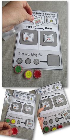 two pictures showing the instructions for how to make an interactive game with paper and scissors