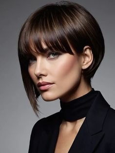 48 Summer Haircuts for Thick Hair: A Trendy Guide for 2024 Short Angled Bob Hairstyles, Short Angled Bob Haircut, Sharp Haircut, Thick Bob Haircut, Haircut Thick Wavy Hair, Short Summer Haircuts, Sleek Haircuts, Summer Haircut