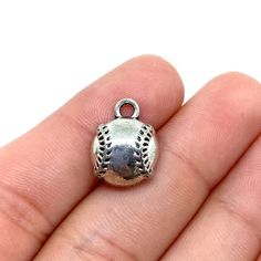 Zinc alloy small baseball charm. Casual Silver Charms Jewelry, Casual Silver Jewelry With Charms, Sporty Jewelry For Baseball Season, Baseball Pins, Baseball Necklace For Boys, Baseball Chain Necklaces, Metal Baseball Bat, Baseball Necklace, Baseball Fan