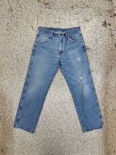 32 inch waist. Faded Straight Leg Jeans With Belt Loops, Washed Rigid Denim Full Length Bottoms, Fitted Flare Jeans In Faded Rigid Denim, Fitted Wide Leg Rigid Denim Jeans, Fitted Wide Leg Jeans In Rigid Denim, Rigid Denim Washed Jeans, Full-length Rigid Denim Washed Jeans, Full Length Rigid Denim Washed Jeans, Medium Wash Straight Fit Jeans With Belt Loops