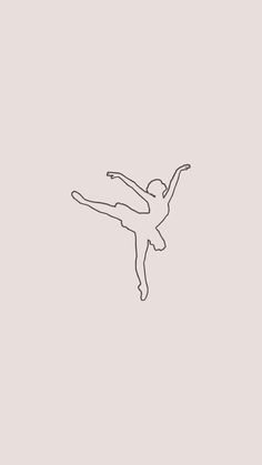 a black and white drawing of a ballerina in the air with her arms outstretched