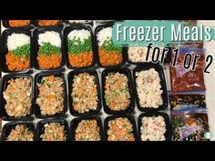 freezer meals are arranged in plastic trays and ready to be eaten for the first time