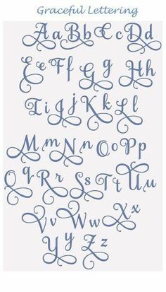 the handwritten alphabet is shown in blue ink