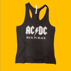 Ac/Dc Tank Top ! Brand New Women’s Size Available Fits Snug #Monsters #Retro #80s #90s Black Casual Tank Top, Casual Black Tank Top For Music Festival, Trendy Black Tank Top For Music Festival, Black 90s Style Tank Top, Acdc Crop Top, From The 80s T-shirts & Tank Tops, Ac Dc Tshirt, Acdc Tee, Rock Tank Tops