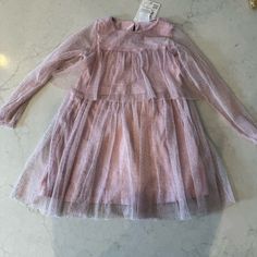 Nwt! Zara Girls Dress! Color Pink, Size 4-5 Years Spring Holiday Dress With Ruffles For Dress-up, Spring Holiday Pink Dress With Ruffles, Spring Holiday Dress With Pink Ruffles, Spring Long Sleeve Ruffled Tutu Dress, Cute Long Sleeve Holiday Dress For Party, Cute Long Sleeve Holiday Party Dress, Silver Long Sleeve Spring Dress, Silver Long Sleeve Dresses For Spring, Zara Dresses For Spring Dress-up