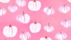 pink and white pumpkins on a pink background