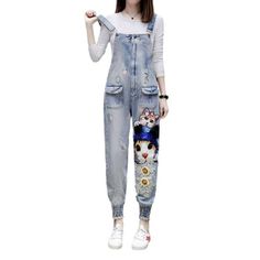 Introducing our streetwear-style Ornamented Women's Denim Jumpsuit from the 2023 Spring-Summer Collection. A sartorial blend of vogue modern and nostalgic vibes. this jumpsuit will make you stand out from the crowd!Distinctive Features: Embroidered Street Style: Get ready to turn heads with this street-trend jumpsuit ââ‚?patterned with eye-catching embroidery for an undeniably cool look. Slim Fit: Crafted to hug your silhouette. this jumpsuit ensures comfort and style so you can look your best. Casual Embroidered Jeans For Summer, Denim Blue Jumpsuits For Spring, Spring Denim Overall Jumpsuit, Spring Denim Non-stretch Jumpsuits And Rompers, Spring Embroidered Cotton Overalls, Trendy Denim Blue Jumpsuits And Rompers For Spring, Denim Overalls For Spring, Embroidered Cotton Jumpsuits And Rompers For Spring, Casual Embroidered Cotton Overalls