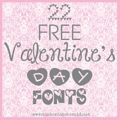 a valentine's day card with the words, free valentine's day font