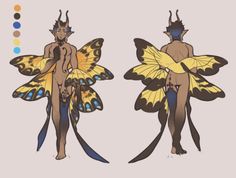 two different types of fairy costumes with wings