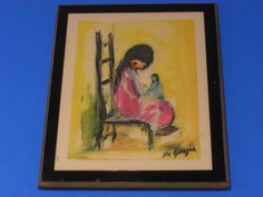 Ted De Grazia Laminated Print Wall Plaque I Cry 5 x 7'. Good condition. Sticker on the back. Wall Plaque, Wall Plaques, Print Wall, Laminate, Wall Prints, Wall, Art