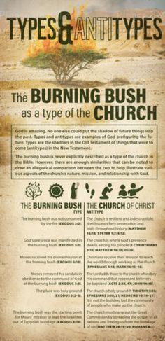 the burning bush as a type of the church info sheet for types and antitypes