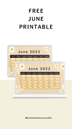 Get your FREE June 2023 Printable/Downloadable only at KUMA Stationery Crafts 2023 Printable, Sunday Monday Tuesday, Monday Tuesday Wednesday, Free Printable