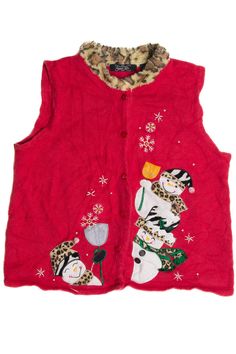 This is a vintage ugly Christmas sweater! That means: 1. We only have one — so you can’t choose a different size or quantity. 2. The size listed on the original tag may not be an accurate indication of the fit. The chest / bust size and length measurements are the most accurate way to estimate the fit. Christmas Vest, Recycled Items, Vintage Apparel, Measurement Length, Ugly Christmas, Christmas Sweater, Vintage Christmas, Being Ugly, Christmas Sweaters