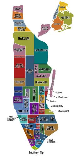 a map of the city of harlem, new york with all its major streets and names