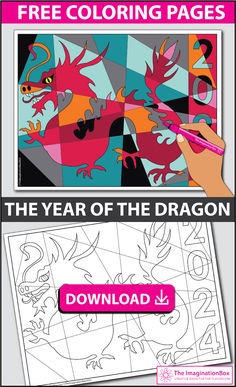 the year of the dragon coloring book with free printable pages for kids and adults