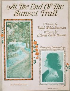 the front cover of an old book with pictures of people and flowers on it,