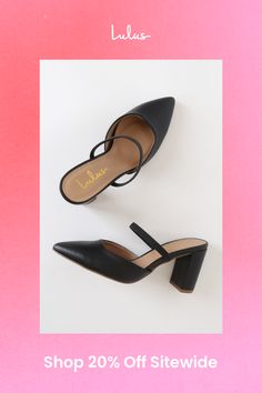 Take the Lulus Maryna Black Pointed-Toe Mules anywhere and everywhere! These adorable mule pumps have a pointed-toe upper, shaped by sleek vegan leather, and an elastic vamp strap. Slide-on design. 3. 5" wrapped block heel. Cushioned insole. Rubber sole has nonskid markings. Man made materials. Imported. Lulus | Maryna Black Pointed-Toe Mules | Vegan Friendly. Pointed Toe Mules With 4-inch Heel Medium Width, Pointed Toe Mules With 4-inch Heel, Mules With 4-inch Heel And Pointed Toe, Pointed Toe Mules With Contrasting Heel Counter, Synthetic Pointed Toe Mules With Contrasting Heel Counter, Mule Pumps, Vegan Friendly, Mule, Block Heels