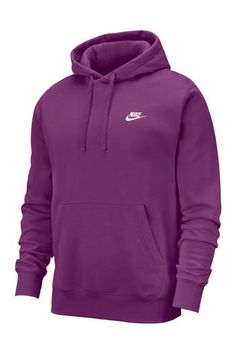 Cotton-rich fleece keeps you comfy in a street-ready hoodie with the classic Swoosh logo on the chest. 27" length (size Medium) Drawstring hood Kangaroo pocket 80% cotton, 20% polyester Machine wash, tumble dry Imported Nike Cotton Hoodie Sweats, Nike Cotton Sweatshirt With Kangaroo Pocket, Nike Casual Sweatshirt With Drawstring Hood, Casual Sports Hoodie With Kangaroo Pocket, Casual Sports Hoodie With Double-lined Hood, Nike Hoodie For Sports Season Streetwear, Nike Hoodie For Streetwear During Sports Season, Nike Cotton Hoodie In Athleisure Style, Nike Cotton Athleisure Hoodie