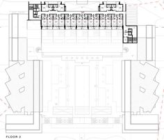 the floor plan for an office building with multiple floors and two levels, all connected to each other