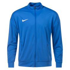 Nike Academy Pro 24 Track Jacket. Full-zip slim fit jacket. Front zip pockets. Embroidered Nike swoosh. Dri-FIT technology. 100% polyester. Sporty Long Sleeve Outerwear For Team Events, Sporty Long-sleeve Outerwear For Team Events, Nike Technical Track Jacket With Moisture-wicking, Functional Blue Track Jacket, Blue Functional Track Jacket, Functional Long Sleeve Blue Track Jacket, Blue Long Sleeve Functional Track Jacket, Nike Technical Moisture-wicking Outerwear, Nike Functional Windbreaker For Sports Events