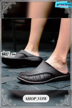 Men's Slippers & Flip-flops Driving Shoes Casual Daily Walking Shoes Eva(ethylene-vinyl Acetate Copolymer) Breathable Dark Brown Black Gray Black Leather Waterproof Sandals, Outdoor Leather Slides With Non-slip Sole, Closed Toe Synthetic Slides With Rubber Sole, Closed Toe Synthetic Slippers With Rubber Sole, Non-slip Leather Slides For Outdoor, Leather Slides With Non-slip Round Toe, Non-slip Leather Closed Toe Slippers, Synthetic Closed Toe Outdoor Slippers, Flat Synthetic Slippers For Outdoor