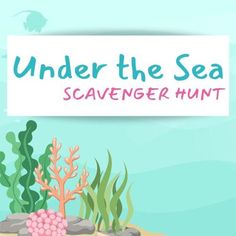 under the sea scavenger hunt with corals and other marine life on an island