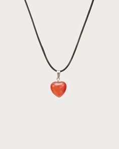 Carnelian Heart Cord Necklace | En Route Jewelry Mitski Concert, En Route Jewelry, Green Aventurine Stone, Chakra Racine, Aventurine Stone, Romantic Jewellery, Carnelian Stone, Instagram Tags, Root Chakra