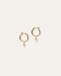 Small Freshwater Cultured Pearl Hoops | Quince Everyday Yellow Gold Pearl Hoop Earrings, Everyday Yellow Gold Hoop Earrings With Pearl, Small Hoop Gold Jewelry With Pearl Charm, Yellow Gold Pearl Huggie Jewelry, Yellow Gold Pearl Hoop Earrings, Small Hoop Gold-plated Jewelry With Pearl Drop, Gold Plated Hoop Jewelry With Pearl Drop, Yellow Gold-plated Hoop Earrings With Pearl Charm, Gold Plated Small Hoop Pearl Charm Jewelry