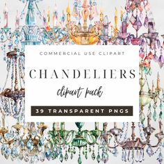 chandeliers clipart pack - transparent and pngs example for commercial use