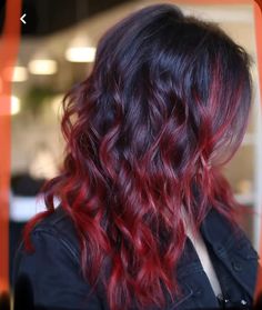 Red Bayalage On Black Hair, Bright Red Balayage Hair, Red With Highlights, Brunette Hair Pale Skin, Franklin Indiana, Upscale Salon, Hair Color Plum, Hair Pale Skin