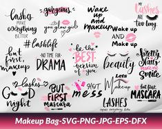 Quotes For Makeup Bags, Makeup Bag Quote, Mary Kay Party, Bag Quotes, Customise T Shirt, Mascara Lashes, Beauty Quotes, Software Design, Planner Template