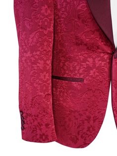 Burgundy Designer Fiore Fabric Woven In France Burgundy Satin Shawl Collar Single Button Closure Soft, natural shoulder construction Chest Barchetta Pocket Dual Vents Satin covered buttons Handmade in any size! Includes a Sebastian Cruz Couture Pocket Square of your choice! All of our jackets are made with 4" extra of fabric to ensure you don't have to send it back to us if it's too small or too big. You can tailor your jacket 2 sizes bigger and/or smaller if needed. We guarantee your satisfacti Formal Burgundy Outerwear With Buttons, Luxury Formal Blazer With Covered Buttons, Designer Blazer With Covered Buttons For Formal Events, Tailored Luxury Blazer For Ceremony, Luxury Tailored Blazer For Ceremonies, Satin Shawl, Dinner Jacket, Build A Wardrobe, Extra Fabric