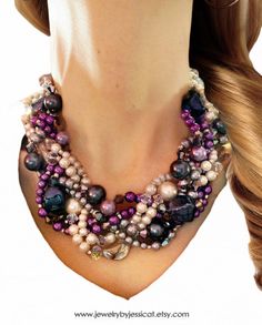 <3 linDo Purple Lavender, A Necklace, I Love Jewelry, Chunky Necklace, Bijoux Diy, Bridesmaid Jewelry, Morganite, Bling Bling