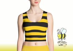 Clothing Fancy, Bee Costume, Cropped Tube Top, Cool Costumes, Girl Costumes, Bumble Bee, Yellow Black, Black Stripes, Fancy Dress