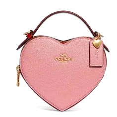 Nwt Still In Original Packaging Color: Pink Authentic Hardware: Gold Leather 2 Credit Card Slots Top Handle 2” Drop Detachable Strap With 22 1/2 “ Drop 6” L X 7 “H X 2 1/2 W All Sales Are Final Sorry, No Cancellations . #Coach #Coachheartbag #Coachcrossbody#Coachvalentinescollection #Coachvalentinesbearbagcharm #Valentinesdaygiftidea Pink Coach Bag As Gift, Pink Heart-shaped Bag For Valentine's Day, Elegant Heart-shaped Bag With Zipper Closure, Luxury Pink Bag For Valentine's Day, Pink Coach Bag For Valentine's Day, Pink Top Handle Bag For Valentine's Day, Elegant Pink Bags For Valentine's Day, Pink Heart-shaped Evening Bag, Chic Coach Heart-shaped Bag