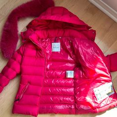 Detachable Pink Fur, Never Worn Out. Down Winter Coats, Burberry Sweater, Marc Jacobs Handbag, Pink Fur, Black Down, Vintage Burberry, Maxi Slip Dress, Black Cargo