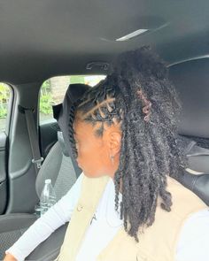 locs. Down Locs Hairstyles For Women, Locs Shoulder Length, Locs Half Up Half Down, Cute Hairstyles For Locs, Long Locs Hairstyles For Women, Locs Hair Styles, Cute Locs, Half Up Half Down Loc Styles, Loc Styles For Black Women