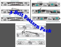 three different patterns for the belt pattern pack, each with an image of flowers and leaves on