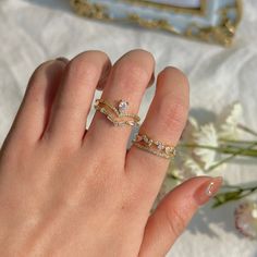 📌 Please Note: Items on this page are sold together. When adjusting the ring, please squeeze or expand the ring body slowly and gently. 💎 Materials: 14k Gold Electroplated - more durable than regular platings Cubic Zirconia 📐 Size: Adjustable Open Design - Size 6+ Dainty Adjustable Ring With Prong Setting, Adjustable Delicate Open Diamond Ring, Adjustable Open Band Ring With Vs Clarity, Delicate Adjustable Open Diamond Ring, Adjustable Gold Rings With Prong Setting, Adjustable Cubic Zirconia Ring With Open Band, Gold Solitaire Stackable Rings In Cubic Zirconia, Dainty Adjustable Cubic Zirconia Rings, Adjustable Open Band Cubic Zirconia Rings