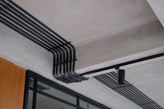 the black pipes are attached to the ceiling