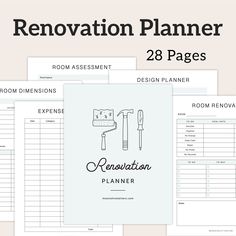 the renovation planner is shown in three different sizes