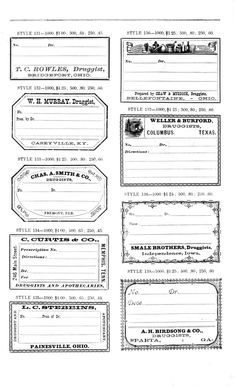 some black and white paper with different types of tickets on it's front side