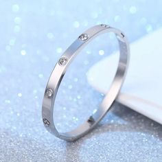 Lucky Stainless Steel Woman Bangles Woman Golden Love Crystal Bracelet Platinum Bracelet For Women, Diamond Band Engagement Ring, Platinum Bracelet, The Bangles, Platinum Rose Gold, Gemstone Bangle, Luxury Bracelet, Diamond Bangles Bracelet, 925 Silver Bracelet