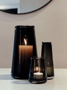 Black Glass Decor, Dark Moody Rooms, Make Christmas Tree, Black Home Decor, Black Candles, Room Accessories, Holiday Time