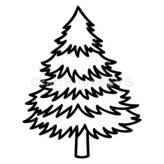 a black and white drawing of a christmas tree