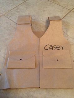 a piece of brown paper with the words casey on it