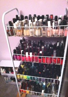 Nail polish storage Nail Polish Collection Aesthetic, Nail Polish Organization, Pretty Nail Polish, Beauty Organization, Nails Only, Pretty Room, Nail Polish Collection