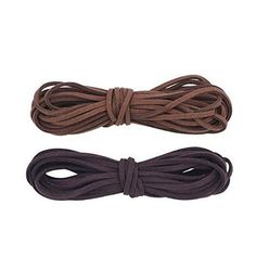 two brown and one black rope on white background with clipping for text or image