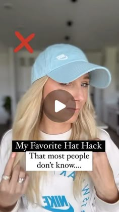 ‼️Do you struggle with cute hat hairstyles?   If so, you will 💖 this easy hairstyle! It can be modified for any hair type or lengt... | Instagram Women With Hat, Cute Hat Hairstyles Short Hair, Fitted Hat Hairstyles, Hairstyle With Visor, Cute Baseball Hairstyles, How To Style Caps Women, Style With Cap Women, Hats Hairstyles, Hair Baseball Cap Style