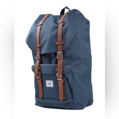 Start School Year In Style With Herschel Brand New Herschel Supply Co. Little America Backpack Color: Blue Size: 19.5” X 11.25” X 7” Casual Blue Backpack With Adjustable Straps, Functional Blue Satchel Backpack, Blue Leather Bag For Outdoor Use, Blue Leather Bag For Outdoor, Outdoor Blue Leather Bag, Blue Rectangular Backpack For Travel, Blue Backpack With Adjustable Straps, Blue Standard Backpack For Travel, Blue Travel Backpack